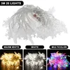 Christmas Decorations LED Snowflake String Lights Snow Fairy Garland Decoration For Tree Year Room Valentine's Day Battery Operated