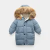 2023 OLEKID Winter Down Jacket For Boys Real Raccoon Fur Thick Warm Baby Outerwear Coat 2-12 Years Kids Teenage Parka 100-160