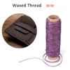 Перекрывая пряжа 30 м/рулон 1 мм прочный восковой ватный ватный ватный шнур для ручной строчки для кожаного материала