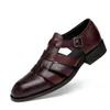 Sandały w stylu włoskim moda oryginalna skóra dla mężczyzn sukienka biznesowa ręcznie robione buty sandalii duży rozmiar 35-47