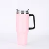new stainless steel 40oz tumbler with handle lid straw big capacity beer mug water bottle powder coating outdoor camping cup vacuum insulated drinking tumblers