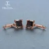 أقراط التدوير Garnet Natural Square Gemstone مع 925 Sterling Silver Fine Jewelry for Women Wedding Party Wear Design 2023 TBJ Chandeli