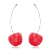 Boucles d'oreilles pendantes lustre mode cerise rouge Simple pour femmes gland doux Long pendentif fille cadeau bijoux coréens