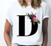 新しいトップスカジュアルティーサマーショートスリーブグラフィックメスの女性Tシャツ服のための26文字印刷された女性Tシャツharajuku