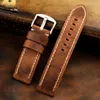 Titta på band italienska läder Watchband Wholesale Handmased Strap 20 21 22 23 24 26mm Brown Men PAM111 441 Vintage Old Armband