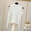 Damestruien Singreiny Design Off Shoulder Knitted pullovers Women Fashion Korean Basis Knit Tops 2023 Autumn Casual Streetwear Sweater