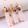 Pendant Necklaces 1pc Natural Crystal Clear Quartz Mineral Citrines Amethysts Obsidian Charm Yellow White Selenite Jewelry