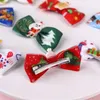 Hair Accessories 3pcs/set Colorful Christmas Bangs Snap Clips Bows Grips Handmade Ponytail Decor Lovely Barrettes Xmas Gift