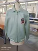 lime green Leather bomber jacket military Athletic flight suit Lapel Sheepskin AVIREX USA