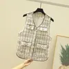 Women's Vests Jackets For Women 2023Spring Autumn Vest Korean Fashion Sleeveless Veste Sans Manche Femme Single-breasted V-Neck