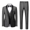 Mens Suits Blazers Men Mariage Color Block Collar Suits Jacket Trousers Waistcoat Male Business Casual Wedding Blazers Coat Vest Pants 3 Pieces Set 230114