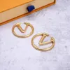 Top Paris Hoop Jewelry Akcesoria Kościelne Kolki luksusowe 18K Gold Ear Studs Lady Nice Christmas Gift with Box Louise Vutton Viuton