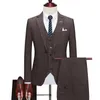 Mens Suits Blazers Suit Coat Vest Pants 3 PCS Set Mens Casual Boutique Business Retro British Style Plaid Blazers Jacket Trousers Waistcoat 230114