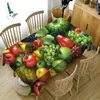 Tkanina zagęszcza bawełniana obrus Kreatywny 3D Warzywa i Owoce Stołowe zastawa stołowa Pyłowy zmywalny prostokątny okrągły tkanina 1