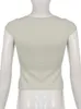 여성 T 셔츠 Cuteandpsycho 캐주얼 스트리트 레트로 티 셔츠 여성용 스큐 넥 세련된 빈티지 자르기 탑 여름 반팔 패션 Tshirt 230114
