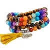 Strang 6 mm, 108 tibetisch-buddhistische Mala-Gebetsperlen, 7 Chakra-Stein, Armband, Halskette, Yoga, Meditation, Perlenstränge