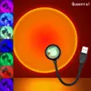 Sunset Lamp LED Night Lights USB Rainbow Neon Night Light Projector Photography Wall Atmosphere Lighting for Bedroom Home Room Decor Gift