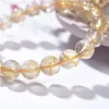 Bracelets porte-bonheur 8mm naturel jaune blond cristal Bracelet pour femmes hommes titane perlé brin Bracelet Twistband bijoux