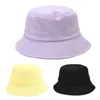 Wide Brim Hats 3Pcs Unisex Summer Sunscreen Bucket Hat Plain Macaron Candy Color Fisherman Cap C6UD