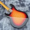 Guitarra eléctrica Lvybest, bajo eléctrico hecho a medida, 4 cuerdas, 5 cuerdas, bajo, puesta de sol, cuerpo, diapasón de arce