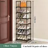 Clothing Storage & Wardrobe Simple Narrow Shoe Rack Vertical Space-saving Metal Shelf DIY Boots Shoes Stand Holder Corner Entryway Organizer