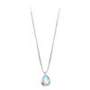 Pendant Necklaces Color Water Drop Shape Semi Gem Necklace Fashion Girl Moonstone Sweater Chain Charm Lady Valentine's Day Gift Jewelry