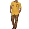 Survêtements pour hommes Chemise à manches courtes et pantalons Ensemble Vêtements africains pour hommes Casual Patchwork Dashiki Costumes Vêtements d'été Wyn130