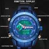 Armbandsur Top Brand Men's Military Fashion Watch Men Gold Quartz Clock Man LED Digital klockor Vattentät sport Mens armbandsur