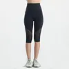 Tenues de yoga Printemps Eté Pantalon taille haute Leggings d'entraînement extensibles Femmes Collants de sport sexy à cinq points Couture en maille