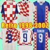 1998 2002 Suker Retro Jerseys Boban Coratia Soccer Jersey Vintage Classic Prosinecki Football Shirt Soldo Stimac Tudor Mato Bajic Maillot de Foot 98 02