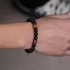 Urok bransolety bransoletka bransoletka naturalna wulkaniczna kamienna kamienna kamienna bracletka na hombre camping