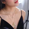 Pendant Necklaces 22 Styles Bohemian Gold Color Layered Pearl Beads Sequins Letter M Long Necklace For Women