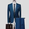 Mens Suits Blazers Mens Suit 2 Parça Set Blazers Pants Klasik İş Beyefendi Resmi Damat Gelinlik Artı Beden Yüksek Kalite Takım 6xl 230114