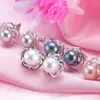 أقراط مسمار Hengsheng 925 Sterling Silver Penoy Natural Freshwater Pearl Enring Fine Birthday Party Jewelry for Women