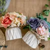 Decorative Flowers & Wreaths Nordic Simulation Flower Set Ceramic Vase Rose/daisy/Hydrangea/Narcissus/camellia Plant Potted Home Decoration