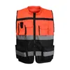 Construction vest High Visibility Zipper Front Safety Vest With Reflective Strips Motorcycle Riding Work Yellow Black Red Blue Orange