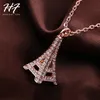 Pendentif Colliers Top Qualité Mode Tour Eiffel Or Rose Couleur Collier Bijoux Fabriqué Avec Autriche Cristal En Gros N085 N086