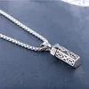 Hänge halsband urn kremering minnesmärke husdjur rostfritt stål dingle vintage mode smycken för manliga droppgåvor mujer