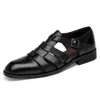 Sandallar İtalyan tarzı moda erkekler için orijinal deri iş elbisesi el yapımı ayakkabılar sandalias büyük boyut 35-47