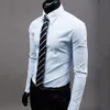 Camicie eleganti da uomo Camicie da lavoro casual eleganti da uomo autunno manica lunga Camicia da lavoro tinta unita tinta unita Camicie taglie forti in cotone sottile