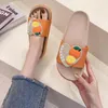 Tofflor orange kvinnor mode sommar härlig tecknad flip flops fruktskor kvinna sandalias mujer