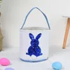 Panier de lapin de pâques, seau de rangement d'œufs, emballage cadeau, panier de pâques à paillettes, fourre-tout, décoration de fête, vente en gros