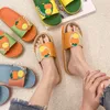 Tofflor orange kvinnor mode sommar härlig tecknad flip flops fruktskor kvinna sandalias mujer