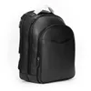 Mens leather backpack New mens business briefcase shoulder bag crossbody bag black cross-stripe cowhide casual square travel bag