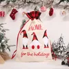 Décorations de Noël Couleurs Sac de bonbons Père Noël Imprimé Cadeau Emballage de rangement avec cordon pour gris/beige/rougeDécorations de NoëlChrist