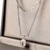 Pendentif Colliers En Acier Inoxydable 316L Tri-plis Portant La Tête Collier Détachable Internet Hipster Personnalité Couple Clavicule Chaîne