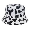 قبعات واسعة الحافة الموضة عكسها أسود أبيض طباعة دلو القبعة صيف شمس الشمس للنساء الرجال الصياد بالجملة B058
