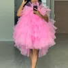 Casual jurken gelaagde tule jurk ballgown gezwollen knie lengte cocktailjurken roze rock tutu rok voor dames 2 manieren om te slijtage