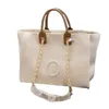 CC Totes Bolsas De Luxo Designer De Praia Sacola De Qualidade Moda Lona Tricô Bolsa De Ombro Grande Totes Com Corrente Saco De Compras De Lona Para Mulheres 11678