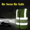 Reflective Vest Anti Static Hi vis Waistcoat Safety Vest Reflective med fickor och blixtlås för män bensinstation arbetsslitage